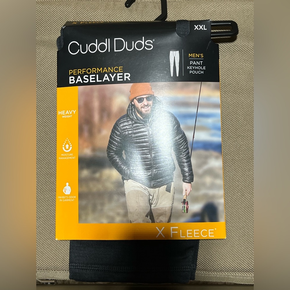 Cuddl Duds Men's Black Performance X Fleece Baselayer In Black Size XXL New